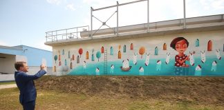 Со мурали на бетонските површини на Пречистителната во Струмица, ЕУ го истакна значењето на водата и чистата животна средина
