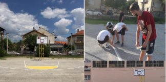 Играчите на КК Струмица го уредија кошаркарското игралиште во училиштето Сандо Масев во Струмица