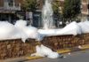 Фонтаната во центарот на Струмица осамнаа со пена која се излеваше на булеварот Маршал Тито