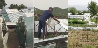 Невреме во силен ветар корнеше пластеници и метални кровни конструкции во струмичко Куклиш (фото)