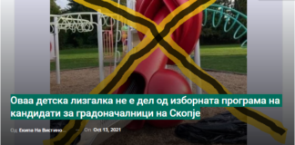Оваа детска лизгалка не е дел од изборната програма на кандидати за градоначалници на Скопје