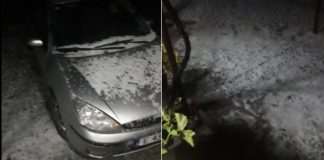 Невреме со град во струмичко Ново Село – градот направи бела покривка среде декември