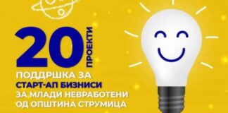 Општина Струмица на 20 млади невработени ќе даде помош своите идеи да ги преточат во бизниси а 5 ќе добијат и по илјада евра