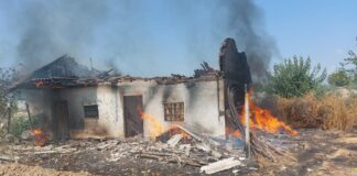 Изгоре викендица помеѓу Дабиље и Робово, ТППЕ Струмица апелира да не се палат стрништа и суви треви