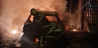 Изгоре патничко моторно возило на улицата Васил Главинов во Струмица