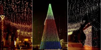 Фото: Струмица блесна во новогодишно руво со над 400 светлосни украси и 600 метри светлосно небо !