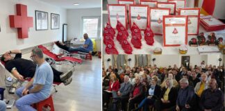 Црвениот крст од Струмица со плакети за граѓаните со најмногу крводарувања со кои спасиле човечки животи (ФОТО)