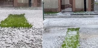 Град со големина на гроздови зрна ја побеле Гевгелија – цели 15 минути траело невремето кое ги изненади гевгеличани (фото/видео)