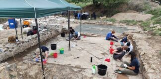 Се конзервираат и реставрираат подните мозаици од римскиот период на „Стакина чешма“ во Валандово (фото)