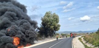 Возачот на цистерната која се преврте и запали вчера кај ,,Шарен мост“ се здобил со тешки повреди, соопшти полицијата