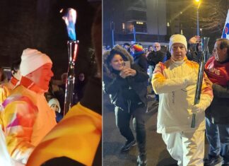 Македонецот Марјан Атанасов го носеше олимпискиот пламен низ Пјаченца во Италија во пресрет на Зимските олимписки игри