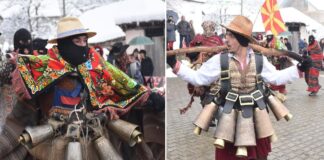 Видео: Странчинарски игри во Мокриево – вековна традиција под Беласица на истерување зли духови и гозба со качамак со колбаси!