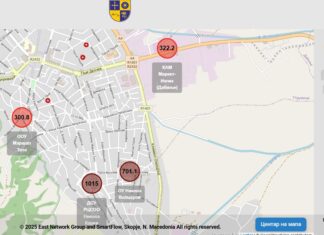 Кај ДСУ „Никола Карев“ во Струмица, вечерва штетените ПМ 10 честички скокнаа и над 1 000 µg/m³ !