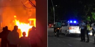 Пожар на паркиран „ланд ровер“ на Браќа Миладинови во Струмица кој се проширил и на друго возило (видео)