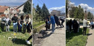 Млади од Струмица чистеа јавни површини во градот и отпадот го селектираа со порака дека може да се рециклира (ФОТО)