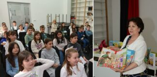 Третоодделенци од ООУ ,,Петар Мусев“од Богданци на средба со писателката Јадранка Клисарова (ФОТО)