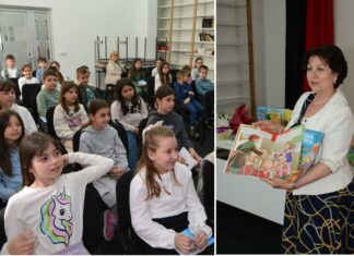 Третоодделенци од ООУ ,,Петар Мусев“од Богданци на средба со писателката Јадранка Клисарова (ФОТО)