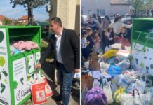 Место на депонија, еден тон текстилен отпад заврши во специјални контејнери – успешна акција во Општина Василево