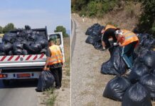 Десетина камиони отпад фрлен покрај државните патишта во регионот собраа лицата кои издржуваат казна затвор во Струмица (ФОТО)
