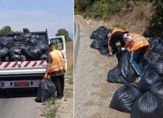 Десетина камиони отпад фрлен покрај државните патишта во регионот собраа лицата кои издржуваат казна затвор во Струмица (ФОТО)