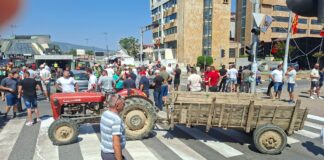 Се додека не се зголемат откупните цени не се откажуваме – земјоделците со трактори и механизација го блокираа центарот на Струмица
