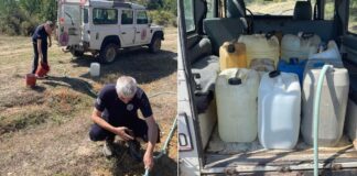 Доброволното противпожарно друштво Струмица ги наводнуваше садниците кои лани ги посади на локалитетот Чамчифлик